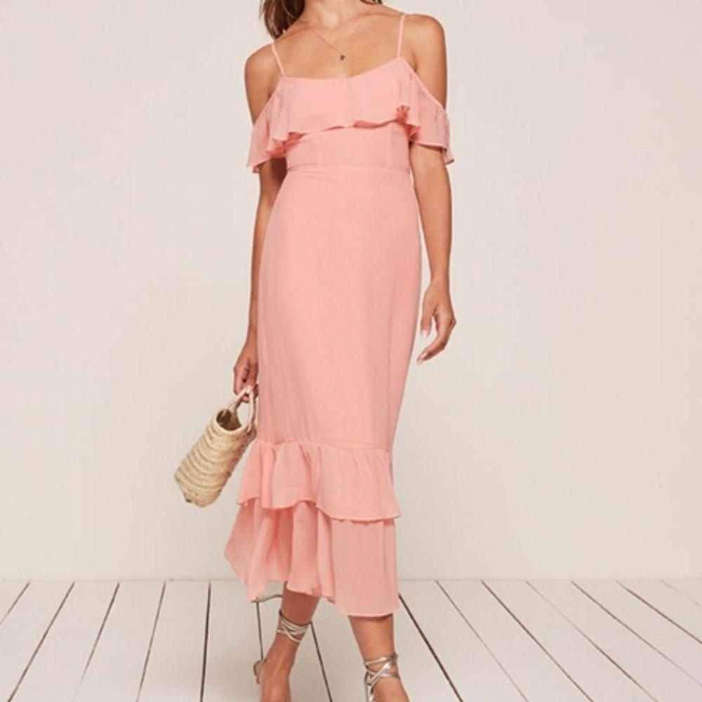 Reformation Odessa Dress in Blush